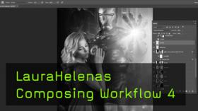 Composing Workflow von Laura Helena, Iron Man, Feuertexturen