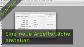 Arbeitsfläche erstellen, Bildtiefe, Farbmodus, Auflösung