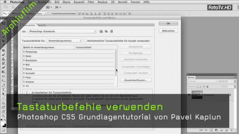 Video Ihr Lernt Wie Ihr Tastaturbefehle In Photoshop Cs 5 Verwendet